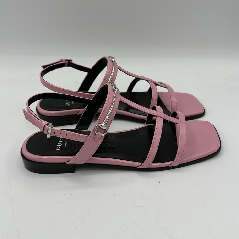 Gucci Divine Cage Horsebit Leather Sandals Dolly Pink Size 35 EU / 5 US NWOB - Picture 3 of 10